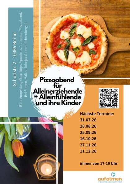 Termine für den Pizzaabend für Alleinerziehende ab Juli
