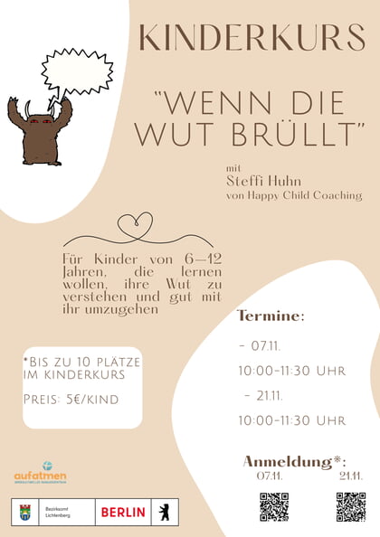 Kinderkurs "Wenn die Wut brüllt"